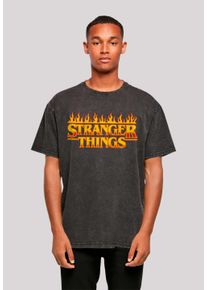 F4NT4STIC Herren T-Shirt "Stranger Things Fire Logo Women Netflix TV Series", schwarz, casual, Gr. XL, Obermaterial: 100% Baumwolle, Shirts, Premium