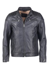 JCC Herren Bikerjacke "51167", grau, Gr. 52, Obermaterial: 100% Lammleder; Innenmaterial: 100% Polyester, Jacken