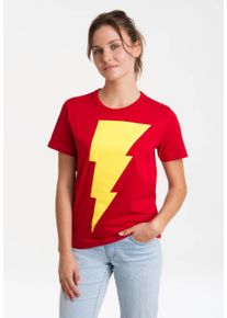 logoshirt Damen T-Shirt "DC Comics - Shazam", rot, casual, Gr. XXL, bedruckt, 100% Baumwolle, Shirts, mit lizenziertem Print