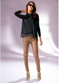 Heine Damen Rollkragenpullover "Rollkragen-Pullover", schwarz, Gr. 48, unifarben, 80% Viskose, 20% Polyamid, Pullover