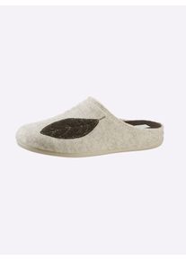 Waldläufer WALDLÄUFER Damen Pantoffel, Gr. 38, beige, Filz, modisch, Schuhe