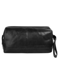SPIKES & SPARROW Kulturbeutel "TOILETRY BAG", SPIKES & SPARROW, schwarz, Leder, unifarben, Taschen, echt Leder