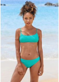 Vivance Damen Bikini-Hose "Valeria", blau, Gr. S, unifarben, Strukturmuster, Polyester, Badehosen, klassische Form, Mix-Kini
