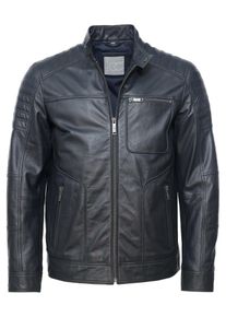JCC Herren Lederjacke "31023636", blau, Gr. 52, Obermaterial: 100% Lammleder; Innenfutter: 100% Baumwolle; Ärmelfutter: 100% Polyester, Jacken