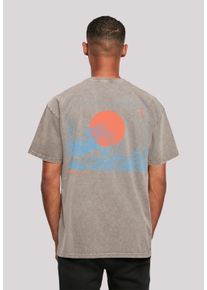 F4NT4STIC Herren T-Shirt "Kanagawa Welle", grau, casual, Gr. XS, Obermaterial: 100% Baumwolle, Shirts, Print
