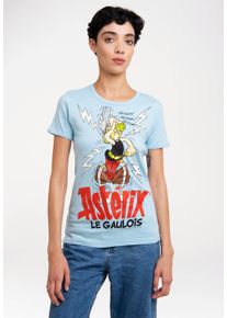 logoshirt Damen T-Shirt "Asterix – Magic Poison", blau, casual, Gr. XXL, bedruckt, 100% Baumwolle, Shirts, mit lizenzierten Originaldesign