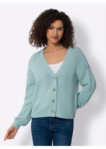 Heine Damen Strickjacke, grün, Gr. 34, unifarben, 50% Baumwolle, 50% Polyacryl, Strickjacken