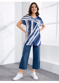 Damen 7/8-Hose, blau, Gr. 40, unifarben, 100% Baumwolle, Hosen