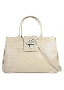 Henkeltasche CLUTY Gr. B/H/T: 35cm x 23cm x 17cm onesize, beige Damen Taschen echt Leder, Made in Italy