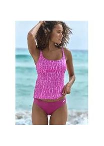 Tankini-Top ELBSAND "Letra" Gr. 42, Cup A/B, pink (fuchsia) Damen Bikini-Oberteile mit tollem Wording