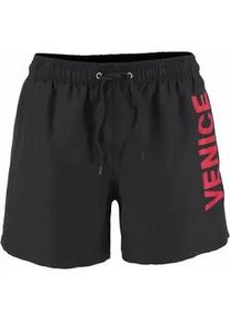 Badeshorts Venice Beach Gr. S (46/48), N-Gr, schwarz Herren Badehosen mit Innenslip, Innentasche, Außenkordel