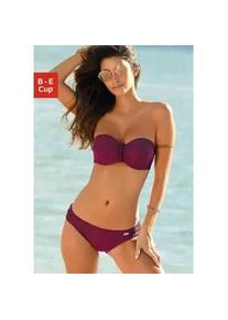 Bügel-Bandeau-Bikini Buffalo Gr. 34, Cup B, rot (bordeaux) Damen Bikini-Sets trendiger Look, mit abnehmbaren Trägern, geflochtenen Details