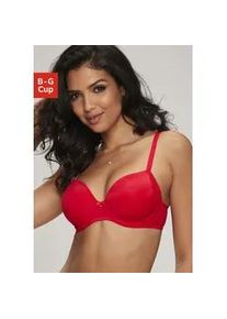 Schalen-BH Lascana "Tiziana" Gr. 75, Cup G, rot Damen BHs mit dekorativer Spitze, Dessous