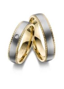 Partnerring MARRYA "Titan Ringe Trauringe Eheringe Partnerringe" Fingerringe Gr. 62, Titan, goldfarben (herren ring, gold, silber) Damen