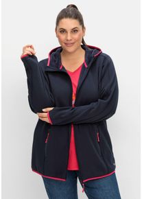 Große Größen Funktionsjacke aus Fleece, mit Kapuze Gr. 48/50 blau von sheego für Damen