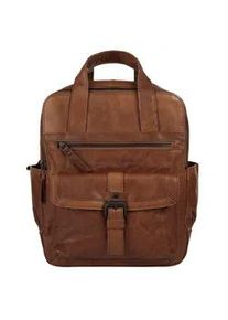 SPIKES & SPARROW Cityrucksack SPIKES & SPARROW Gr. B/H/T: 25cm x 30cm x 8cm, braun (cognac) Rucksäcke echt Leder