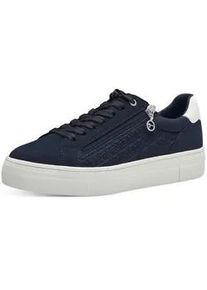 Plateausneaker Tamaris Gr. 38, blau (navy, weiß) Damen Schuhe Freizeitschuh, Halbschuh, Schnürschuh in veganer Verarbeitung