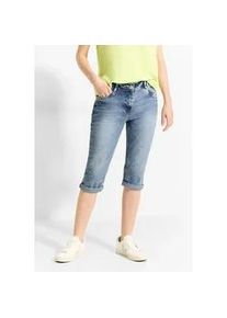 Jeansshorts Cecil "TORONTO" Gr. 25, N-Gr, blau (light wash) Damen Jeans mit dekorativen Nähten