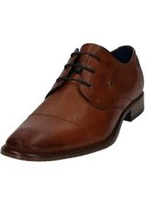 Schnürschuh Bugatti Gr. 42, braun (cognac) Herren Schuhe mit Ziernähten, schmale Form, Freizeitschuh, Halbschuh, Schnürschuh