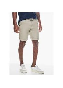 Chinohose Street One MEN Gr. 34, Kurz, beige (light sand beige) Herren Hosen softer Materialmix