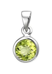 Ketten-Anhänger Jobo "Anhänger mit Peridot" Schmuckanhänger Gr. Silber 925 (Sterlingsilber), silberfarben (silber 925, hellgrün) Damen 925 Silber