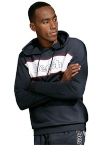 Herren Hoodie, BENCH. LOUNGEWEAR, Gr. 44, blau, Sweatware, Obermaterial: 60% Baumwolle, 40% Polyester, unifarben mit Farbeinsatz, Basic, Sweatshirts,