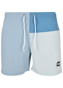 Urban Classics Herren Badeshorts "Urban Classics Herren 3 Block Swim Shorts", blau, Gr. S, 100% Polyamid, Badehosen