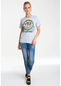logoshirt Damen T-Shirt "Riverdale – Go Bulldogs", grau, casual, Gr. XL, bedruckt, meliert, 95% Baumwolle, 5% Viskose, Shirts, mit lizenziertem