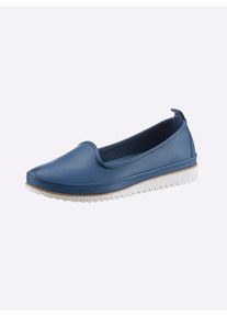Andrea Conti Damen Slipper, Gr. 37, blau, Glattleder, Leder, sportlich, Schuhe