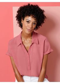 Classic Basics Damen Kurzarmbluse, rosa, Gr. 52, unifarben, 100% Viskose, Blusen
