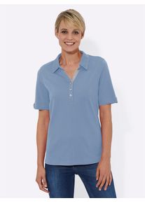 Casual Looks Damen Poloshirt "Poloshirt", blau, Gr. 36, unifarben, 50% Baumwolle, 50% Modal, Shirts