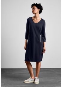Street One Damen Sweatkleid, blau, casual, Gr. 40, unifarben, Stoff, 60% Viskose, 35% Polyamid, 5% Elasthan, Kleider, knielang