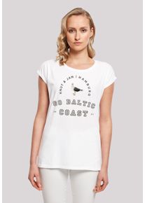 F4NT4STIC Damen T-Shirt "Möwe Knut & Jan Hamburg", weiß, casual, Gr. XXL, Obermaterial: 100% Baumwolle, Shirts, Print