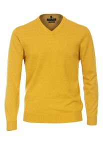 Casamoda Herren Strickpullover "Casamoda Pullover uni", gelb, Gr. XL, 100% Baumwolle, Pullover
