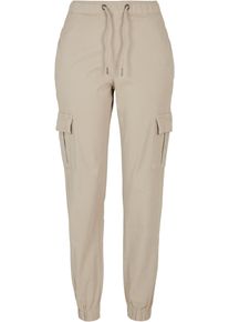 Urban Classics Damen Stoffhose "Urban Classics Damen", beige, Gr. XL, unifarben, 98% Baumwolle, 2% Elasthan, Hosen
