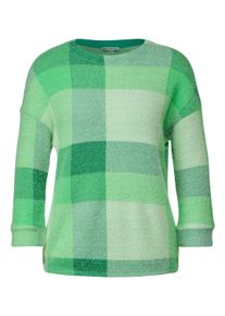Street One Damen 3/4-Arm-Shirt, grün, casual, Gr. 36, kariert, Stoff, 65% Nylon, 20% Polyester, 15% Viskose, Shirts, mit 3/4 Ärmeln