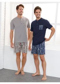 wäschepur WÄSCHEPUR Herren Shorty, Gr. 44, blau, 100% Baumwolle, Homewear-Sets