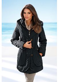Heine Damen Parka, schwarz, Gr. 44, unifarben, 90% Polyester, 10% Polyamid, Füllung:100% Polyester, Jacken