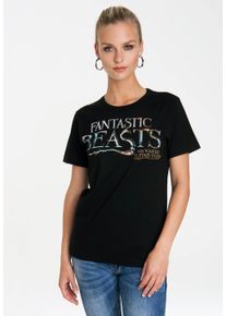 logoshirt Damen T-Shirt "Fantastic Beasts Logo", schwarz, casual, Gr. XXL, bedruckt, 100% Baumwolle, Shirts, mit lizenziertem Originaldesign
