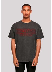 F4NT4STIC Herren T-Shirt "Stranger Things Glow Logo Netflix TV Series", schwarz, casual, Gr. XL, Obermaterial: 100% Baumwolle, Shirts, Premium