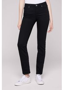 SOCCX Damen Regular-fit-Jeans, schwarz, casual, Gr. 26, unifarben, Material: 77% Baumwolle, 14% Polyester, 7% Viskose, 2% Elasthan, Jeans, mit