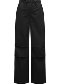 Ragwear Damen Stoffhose "Paragata", schwarz, klassisch, Gr. 26, Material: 100% Baumwolle, Hosen, Stylische Parachute-Hose mit Kordelzügen