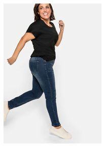 sheego Damen Stretch-Jeans "Große Größen", blau, casual, Gr. 27, unifarben, Obermaterial: 96% Baumwolle, 4% Elasthan (LYCRA XTRA LIFE), Jeans, Skinny