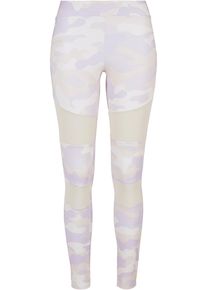 Urban Classics Damen Leggings "Urban Classics Damen Ladies Camo Tech Mesh Leggings", lila, Gr. L, 77% Polyester, 23% Elasthan, Hosen