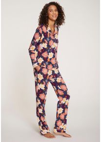 Vivance Dreams Damen Pyjama, Gr. 36, bunt, Single Jersey, Obermaterial: 50% Baumwolle, 50% Viskose, geblümt, Basic, Homewear-Sets, mit kreativen