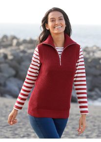 Casual Looks Damen Pullunder "Pullunder", rot, Gr. 40, unifarben, 50% Baumwolle, 50% Polyacryl, Pullover
