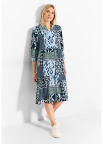 Cecil Damen Maxikleid, blau, casual, Gr. XL, bedruckt, Stoff, 100% Viskose, Kleider, knielang