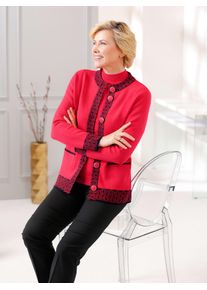 CLASSIC Damen Strickjacke, rot, Gr. 38, gemustert, 50% Modal, 30% Polyamid, 20% Polyester, Strickjacken