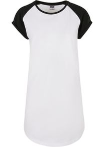 Urban Classics Damen Shirtkleid "Urban Classics Damen Ladies Contrast Raglan Tee Dress", weiß, elegant, Gr. XXXL, 100% Baumwolle, Kleider