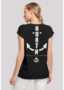 F4NT4STIC Damen T-Shirt "North Anchor Knut & Jan Hamburg", schwarz, casual, Gr. XL, Obermaterial: 100% Baumwolle, Shirts, Print